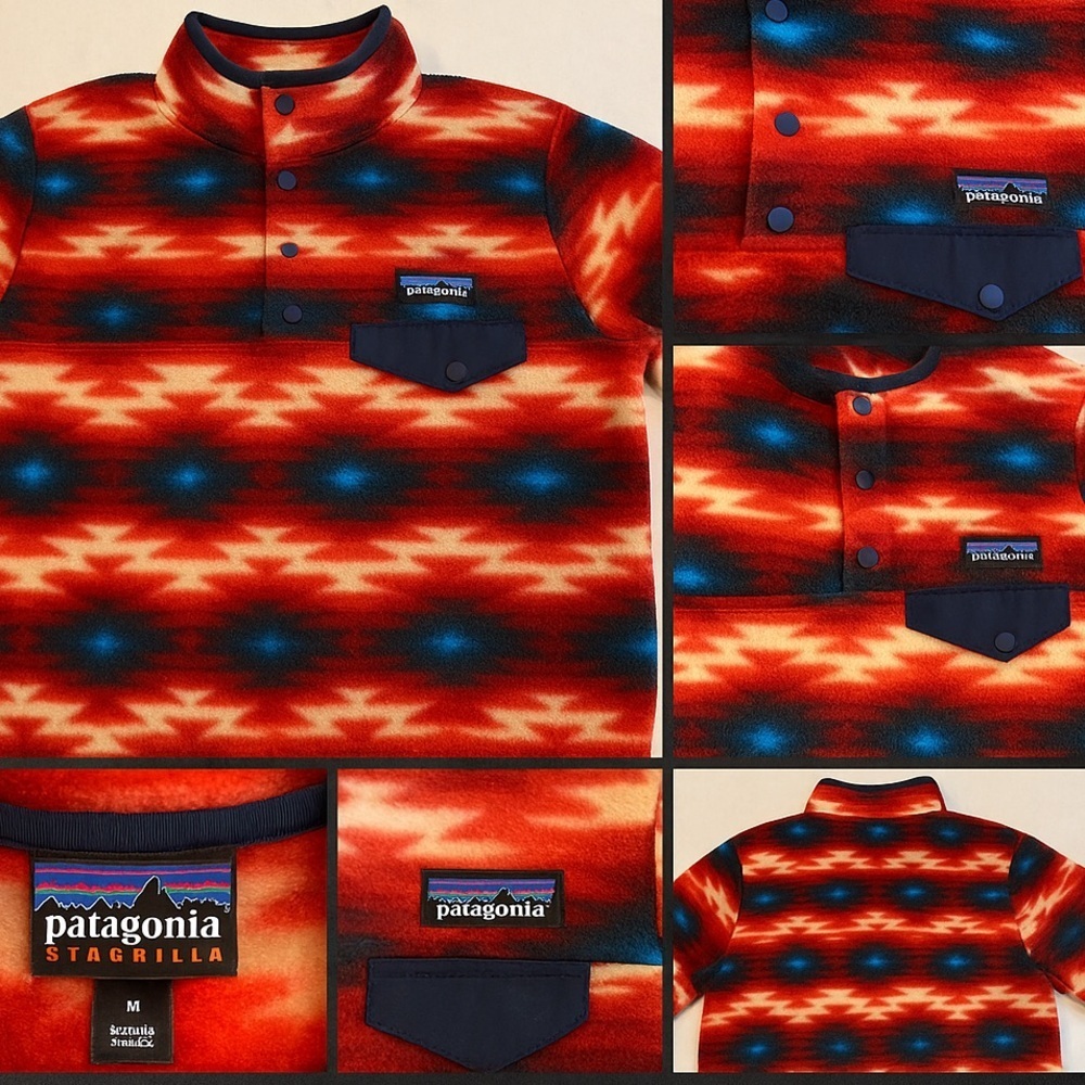 Patagonia Synchilla Snap T Fleece Pullover • Rare Southwestern Aztec Print NWOT